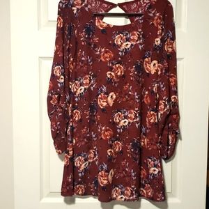 Speechless Burgundy Floral Tunic